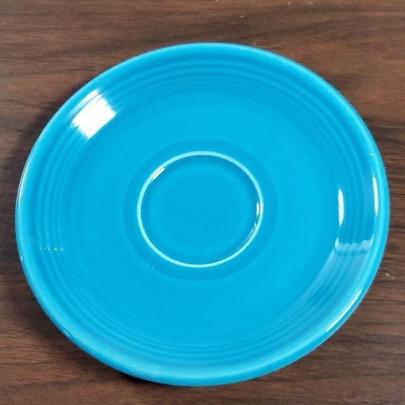Homer Laughlin China‎ Co. Fiesta 4 Peacock Blue Saucers - Picture 7 of 11